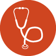 Icon of stethoscope. 