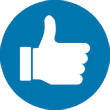 Icon showing thumbs up