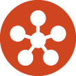 Six interconnected circles within a larger orange circle.