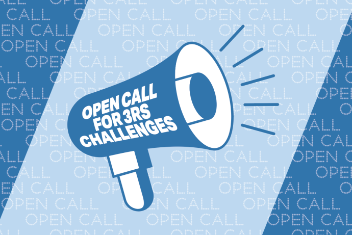 Alt text Graphic of a megaphone with text reading ‘Open call for 3Rs Challenges’..