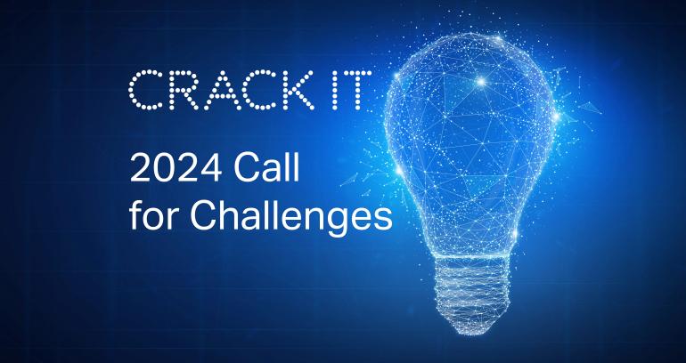 graphic of a lightbulb with CRACK IT 2024 open call as text