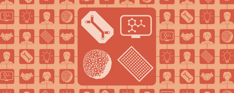 Icons representing collaboration and new approach methodologies.