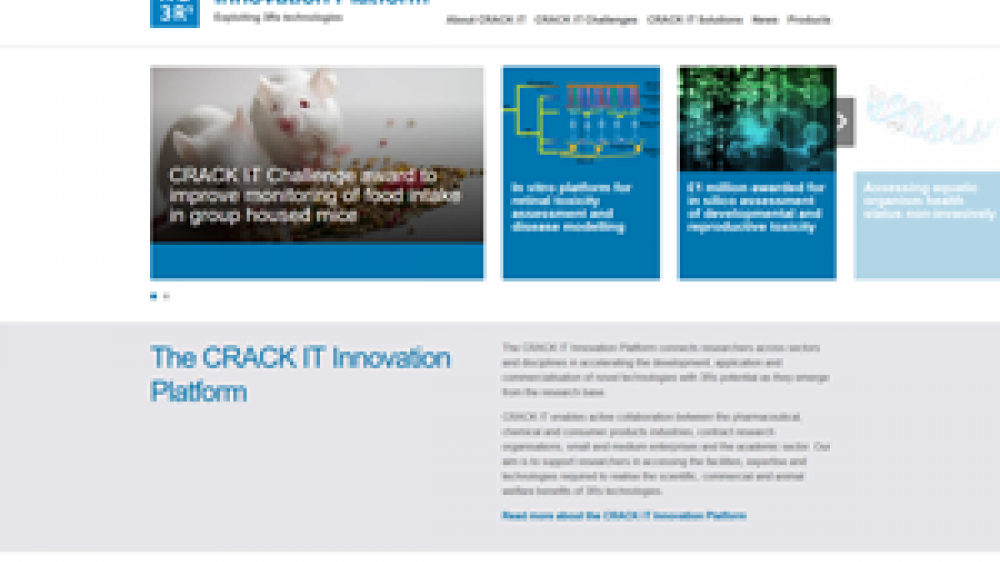 Screenshot of the CRACK IT Innovation Platform website