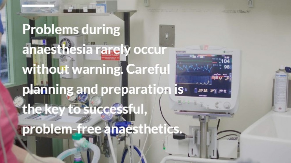 Screenshot of the e-learning module on Anaesthetic management and preventing problems (EU21-5).