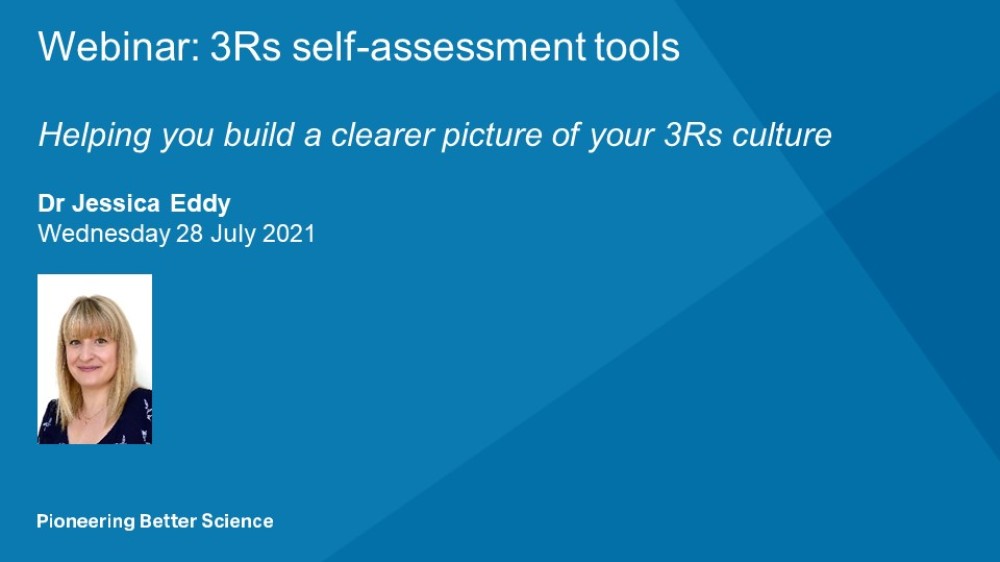 Webinar title slide: 3Rs self-assessment tools