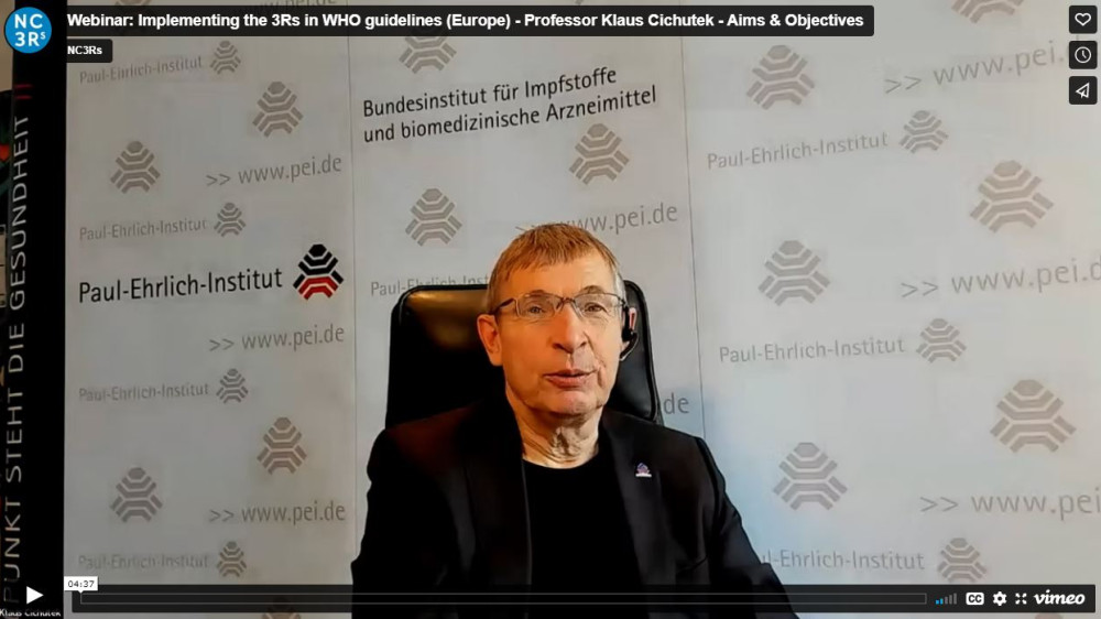 Webinar introduction, Professor Klaus Cichutek