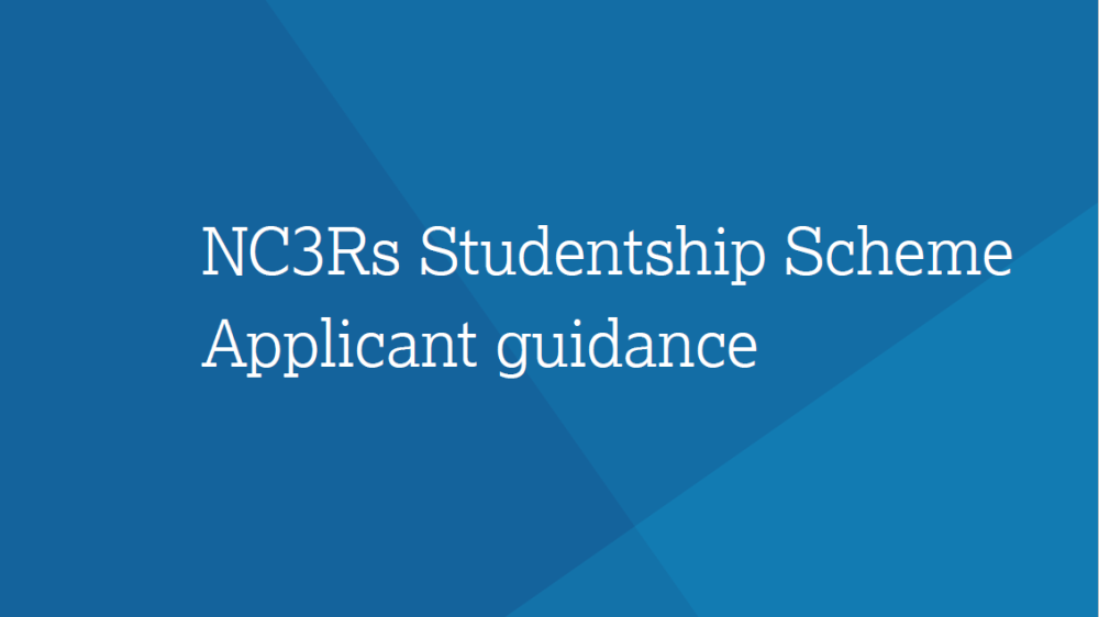NC3Rs Studentship Scheme Applicant guidance 