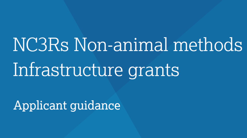 NC3Rs Non-animal methods infrastructure grants applicant guidance handbook cover.