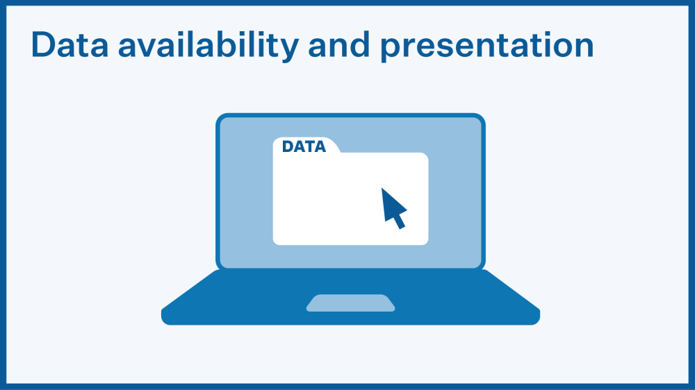  Image representing Data availability and presentation featuring a laptop screen with a data folder and an arrow cursor, symbolizing access and sharing of data.
