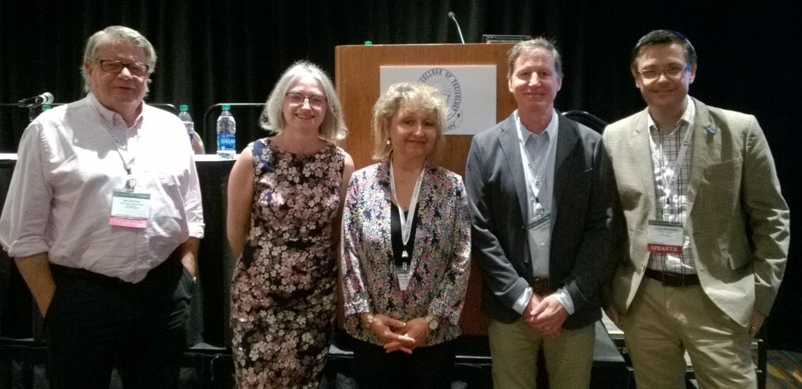 ACT session speakers left to right: Ian Kimber, chair (University of Manchester); Helen Prior (NC3Rs); Virginie Boulifard (Ipsen); Tom Monticello (Amgen) and Frank Brennan (UCB).