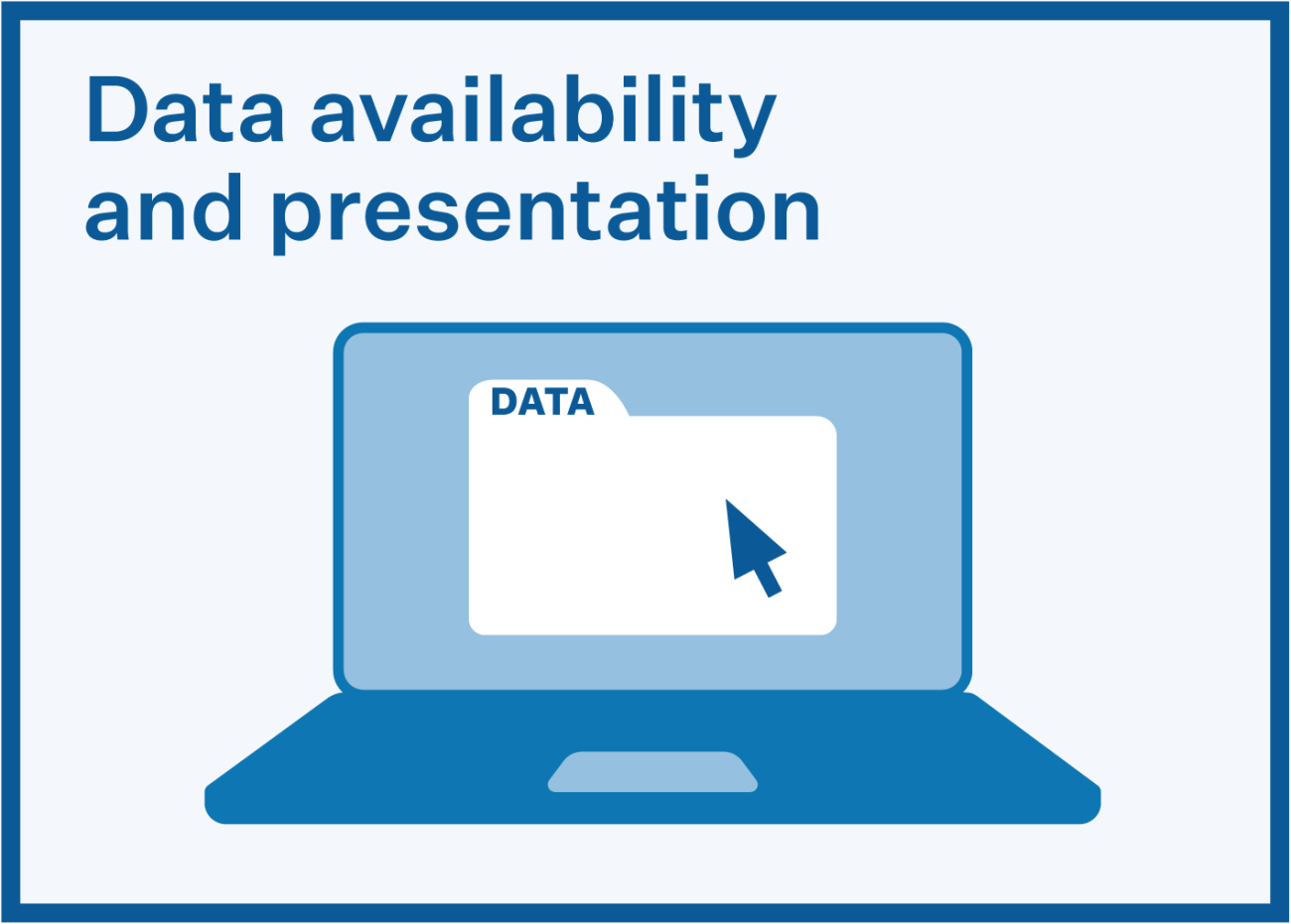  Image representing Data availability and presentation featuring a laptop screen with a data folder and an arrow cursor, symbolizing access and sharing of data.