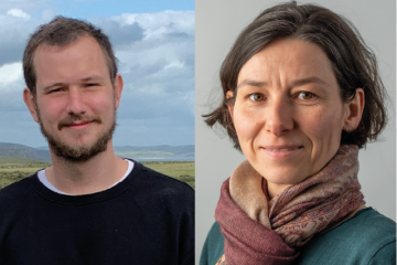 Two headshots side by side. On the left is Max, on the right is Dr Katja Gehmlich